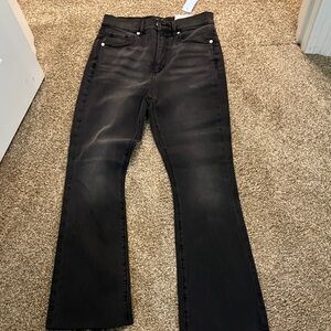 LOFT Black High-Rise Flare Jeans